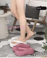Chanclas Eva de fondo grueso para mujer con plantilla hermosas zapatillas de verano playa hogar excrementos de sensibilidad aumentada suave - details 1