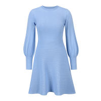 Vestidos de suéter de manga acampanada para mujer, vestido con forma de princesa, Azul S - details 7