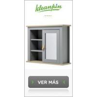 Armario Alto para Baño Columna de Baño con 2 Puertas y 2 Estantes Abiertos Mueble Auxiliar de Almacenaje para Salón Recibidor 30x24x170 cm Roble y Gris - details 15
