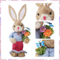 Adornos de Conejo de Paja 2Pcs Estatua de Conejo de Espuma Decoración para Fiesta de Pascua Regalo de Manualidades Foto 25/35cm - details 20