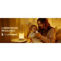Taipow Lámpara de Mesita de Noche Tactil, 6W Lamparas de Mesa Led Modernas con 4 puertos de USB
