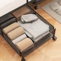 Contenedores de almacenamiento debajo de la cama de gran capacidad con ruedas, contenedores de almacenamiento de ropa para edredón de Metal, plegables con asas - details 4