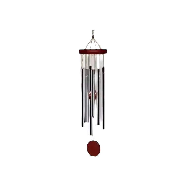 Caja de viento de madera para jardín, decoración de terraza, artesanía, 6 tubos de metal, 1 tubo - 1
