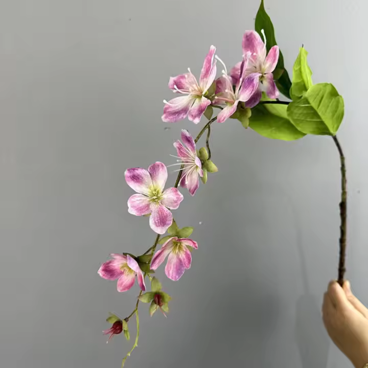 Jasmine artificiales verticales de 80cm, elegante y hermosa flor de jazmín de simulación, flor falsa de seda impresa en 3D de tacto Real - 1