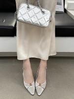 Temperamento francés bolsa cabeza sandalias nueva trasera stiletto vacío tacones altos socialite cabeza puntiaguda boca poco profunda zapatos individuales - details 14
