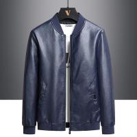 Chaqueta de cuero con cremallera y cuello alto informal para hombres, primavera y otoño - details 1