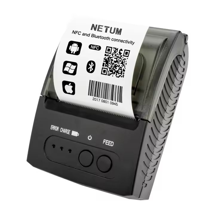 NT-1809-Impresora térmica de recibos, dispositivo portátil de 58mm, Bluetooth, compatible con Android /IOS, 2D, QR - 1