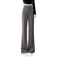 Pantalones de pierna ancha para mujer, pantalón negro de cintura alta de estilo coreano, pantalones de traje grises holgados a la moda para oficina, ropa de calle - details 23