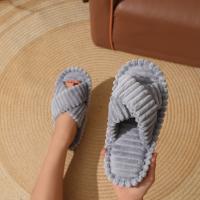 Zapatillas cruzadas de algodón, zapatillas de algodón afelpado respetuosas con la piel para el hogar de las mujeres - details 7
