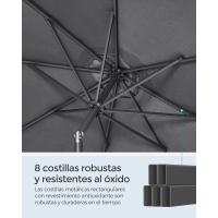 Sombrilla de Jardín 300 cm, UPF 50+, Parasol, 30 ° de Inclinación en dos Direcciones, con , para Patio, Terraza, , Piscina, sin Base, Beige GPU30BE - details 66