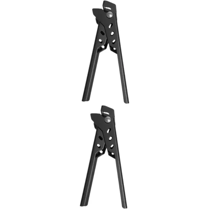 Estante para comida al aire libre, 2 piezas, elevador de tabla, bandeja para parrilla, fregadero, cesta, pinzas, soporte para utensilios de cocina, colador, estropajo, placa, gancho, pinzas, sartén, aleación de aluminio negro - 1
