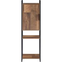 Mueble auxiliar de baño con 4 compartimentos, 2 cajones, armario midi con puerta, mueble bajo para dormitorio, aglomerado, tirador de metal. - details 9