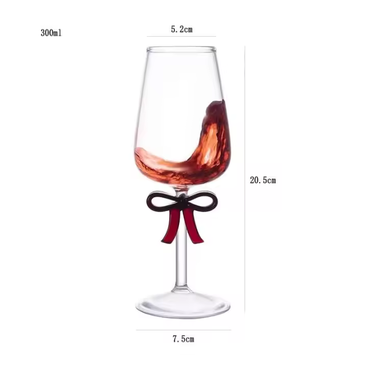 1 pieza 300ml 10oz copa con lazo negro copa de champán de celebridad de vino tinto - 1