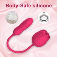 Vibrador consolador juguetes sexuales para mujeres juguete sexual rosa 3 en 1 con vibradores de punto G de empuje y 10 modos de succión para estimulación del pezón del clítoris consoladores anales de doble punta juguetes sexuales para adultos juegos para - details 6