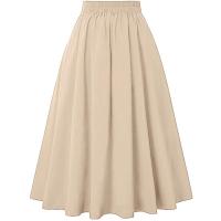 Falda Larga Solida de Cintura Alta Vintage Moda de Primavera-Verano 2024 - details 6
