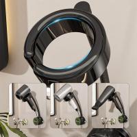 Soporte de pared para secador de pelo, organizador giratorio sin perforación, ángulo ajustable, estante para secador de pelo - details 2