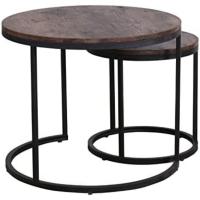 Conjunto de Mesa de Centro Redondo de Madera Tables de Café y Té-Claro - details 40