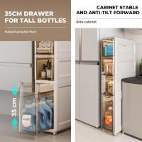Mueble auxiliar de baño con ruedas y cajones. Gabinete de Almacenamiento Estrecho. Armario Lateral Impermeable para Toallas de Baño. Armario auxiliar de baño. Cajonera móvil. - details 11
