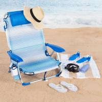 62262 - Pack de 2 sillas plegables multiposición para playa, jardín, terraza o camping beige, Medidas 64x11x64cm, 4 posiciones, con cojín en el cabecero, Incluye asa de transporte, Ibiza X2 - details 15