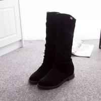 Ots de tacón informal de media varilla para mujer, punta redonda, terciopelo mate, otoño e invierno, nuevo - details 3