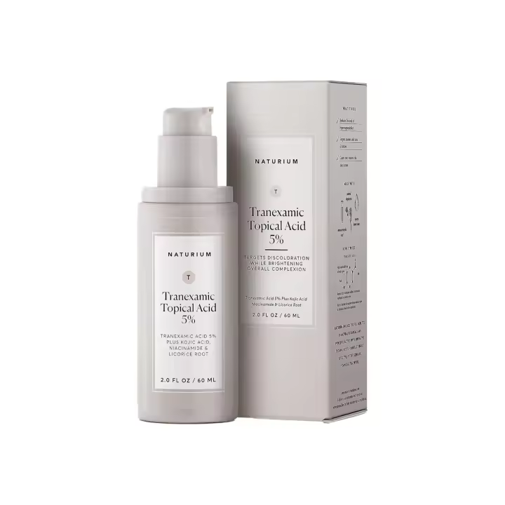 Naturium Tranexamic Topical Acid 5%, cuidado de la piel facial, con ácido kójico, niacinamida y raíz de regaliz, 1 oz - 1