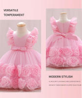Vestido de verano para niña, de tul, con volantes, estilo princesa, para actuación de piano. - details 8