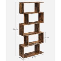 Estante de Libros de 5 Niveles Exposición de Almacenamiento con Estilo Rústico Marrón - details 2