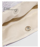 Bolso de lentejuelas de terciopelo morado, bolso de lona con encaje, nuevo bolso de mano de alta gama para viajeros, bolso de hombro de gran capacidad. - details 11