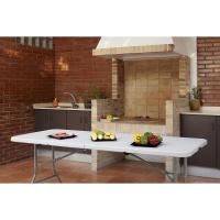 Mesa Plegable Portátil Multifuncional, 180x74x74cm, Imitación a Madera, Marrón - details 17