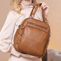 Bolso Retro de cuero que combina con todo, mochila informal impermeable, bolso de mano de cuero para mujer y Niña - details 0