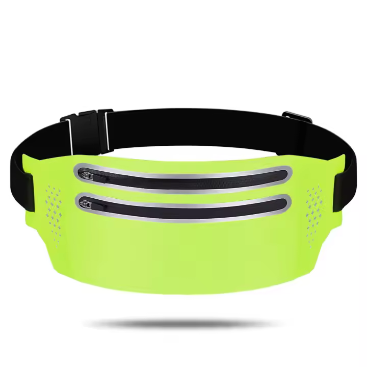Bolsa transpirable reflectante para correr con cintura delgada y 2 compartimentos para senderismo, ciclismo y entrenamiento - 1
