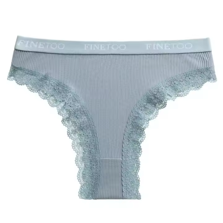 Bragas de algodón para mujer, ropa interior sexy de M-2XL, calada, con cinturón con letras, lencería de talla grande - 1