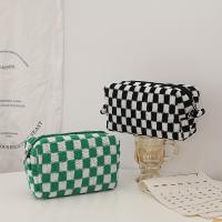 Neceser de punto a cuadros, bolsa de maquillaje, bolsa con cremallera espaciosa, bolsa de viaje portátil, organizador - details 6