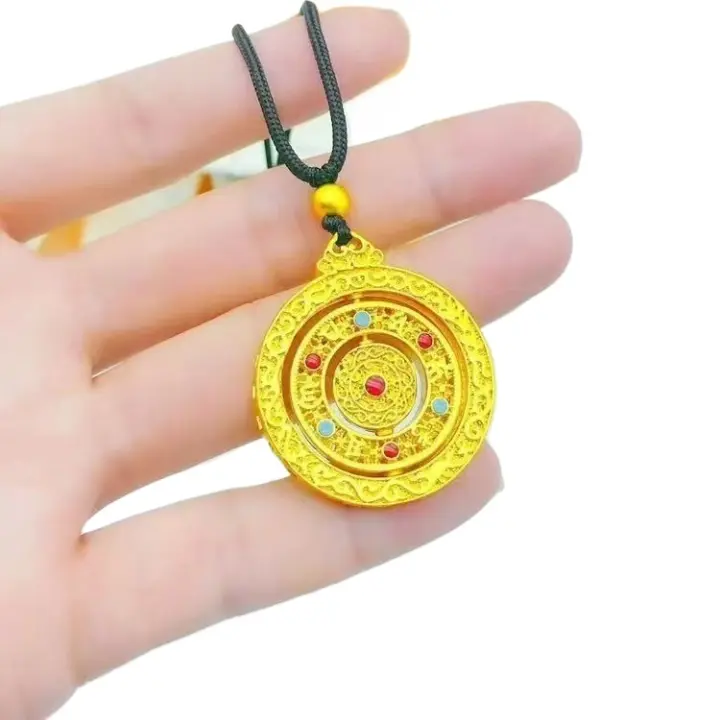 Vietnam arena oro giratorio gota pegamento ocho tesoros brújula hombres y mujeres suéter cadena método antiguo disco colgante - 1