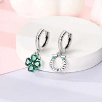 Pendientes coloridos de plata de circonio, cruz, calavera, torre de hierro, pluma estilográfica, taza de café, estrellas, regalos de mujer, joyería de boda - details 34