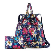 Mochila con cordón impermeable, bolsa de almacenamiento de nailon con estampado, plegable, Simple, para viaje - details 0