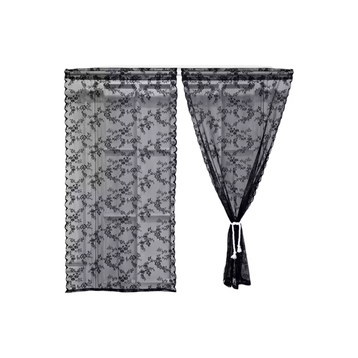 Cortinas Blancas De Encaje Transparentes Con Clip Para Cocina Y Dormitorio Estilo Elegante Florales Filtración De Luz Decorativas Para Sala De Estar Y Comedor - 1