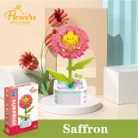 Bloques de construcción de ramo en maceta, montaje de flores eternas, azafrán, lila, Gardenia, modelo de ladrillos, Juguetes Diy para niños, regalos de vacaciones - details 10