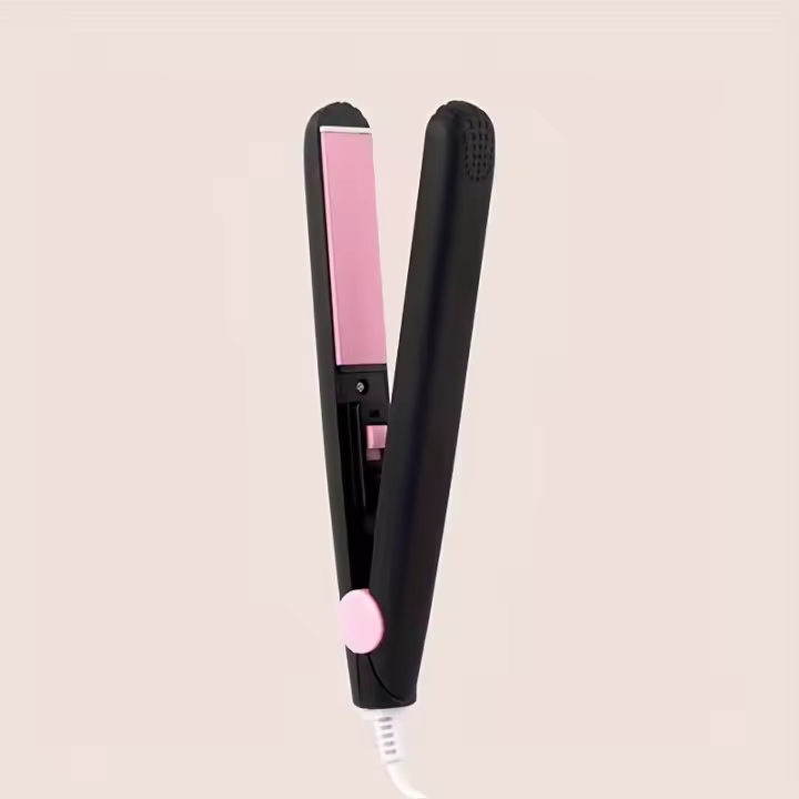 Mini plancha de pelo y rizador de cerámica, plancha alisadora portátil y compacta para viajes y uso doméstico - 1