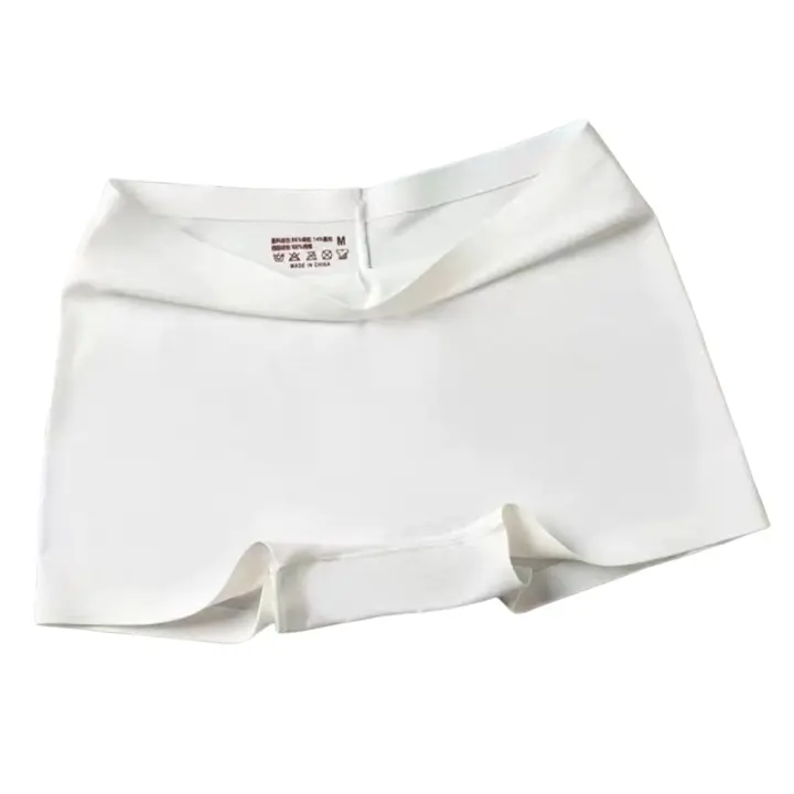 Pantalones de seguridad, bragas de seda helada de verano, bragas de seda helada sin costuras a media cintura, lencería fina, calzoncillos Boxer para mujer - 1