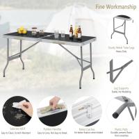 Mesa de jardín plegable, mesa de Camping de aluminio para 6 personas, mesa de fiesta tipo Buffet para Picnic, jardín, Patio, balcón - details 4
