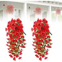 2 Piezas De Flores Artificiales Colgantes Para Exteriores, Plantas De Vid Larga, Eucalipto De Gloria Matutina, Verde De Imitación Realista Para Interior, Exterior, Patio, Porche, Jardín, Decoración De Primavera - details 9