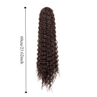 Cola de caballo rizada con cordón, estilo cornrow, con clip, efecto ombré, onda profunda, extensión de cola de caballo larga, postizo de cola de caballo - details 0