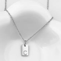 Collar colgante femenino de acero inoxidable plateado con joyas de moda colgantes iniciales - details 3