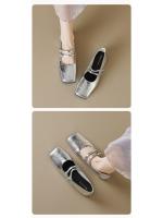 Zapatos de punta cuadrada para mujer, planos, estilo francés, Mary Jane, zapatos coreanos de suela blanda para mujer. - details 6