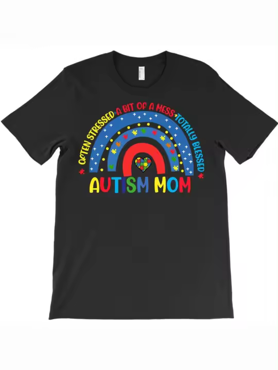 Camiseta aut a menudo estresada un poco de desorden totalmente bendecida Regalo para papá Manga corta con cuello redondo suave y cómoda - 230 g - 1