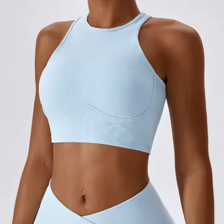 Sujetadores deportivos para mujer, ropa interior de alta intensidad para gimnasio, correr, Yoga, hermosa espalda seca, a prueba de golpes, sujetador de entrenamiento de canalé, Fitness sin costuras - 1