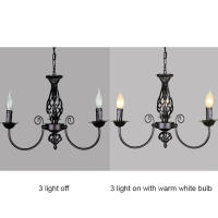 Candelabros de hierro forjado para decoración de interiores, lámparas modernas de color negro para comedor, sala de estar y hotel - details 2