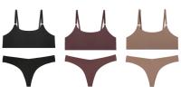 Conjunto de sujetador sin costuras para mujer, Tanga Sexy de cintura baja, sujetador sin aros, Bralette, lencería, conjunto de ropa interior femenina de seda helada - details 8