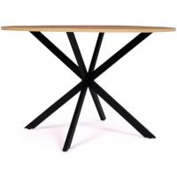 Mesa de comedor redonda para 4-6 personas, patas en forma de araña, madera y negro - details 2